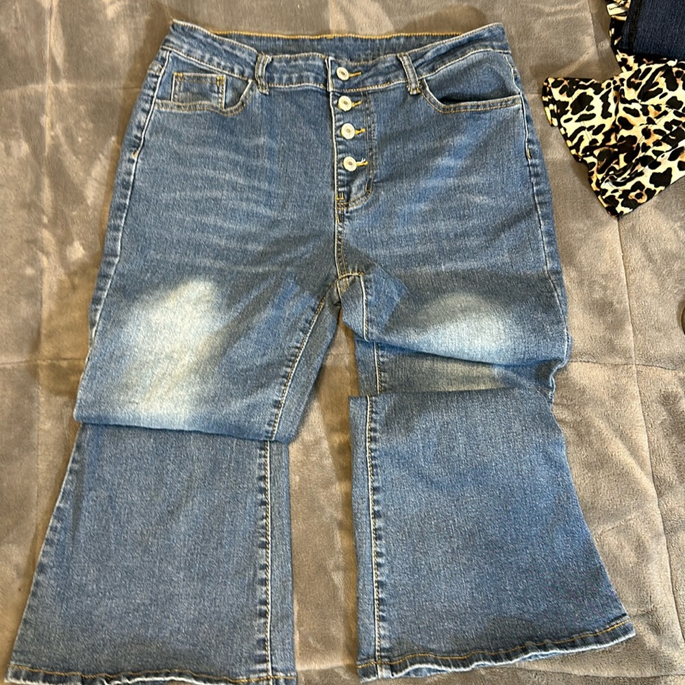 Jeans wide leg XL button up